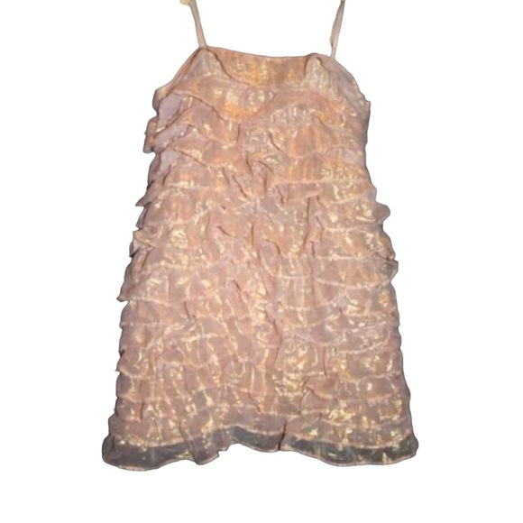 NWOT Baby Gap Toddler Party Pink Iridescent, Ruffle Dress With Matching Bottoms, - Picture 3 of 13